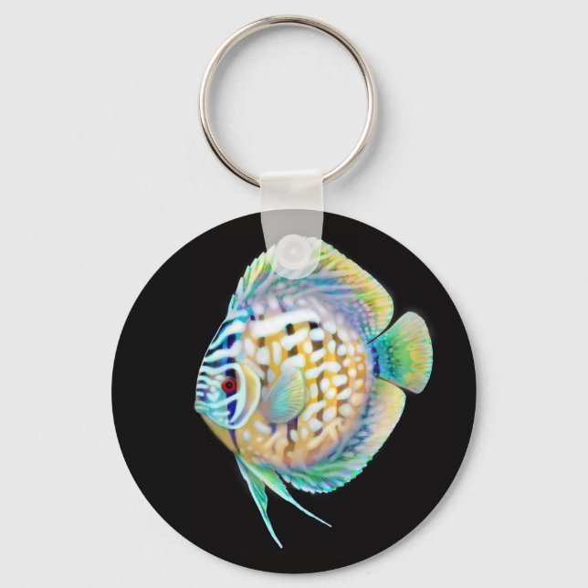 Discus Cichlid Aquarium Fish Keychain (Front)