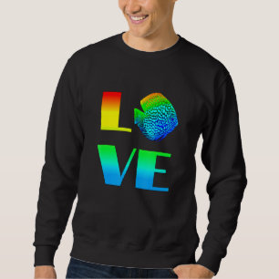 Discus Fish Rainbow Love Exotic Aquarium Fish Sweatshirt