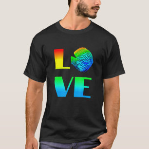 Discus Fish Rainbow Love Exotic Aquarium Fish T-Shirt