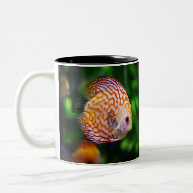 Discus fish Two-Tone coffee mug (Left)