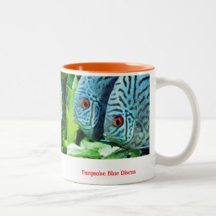 Discus fish Two-Tone coffee mug