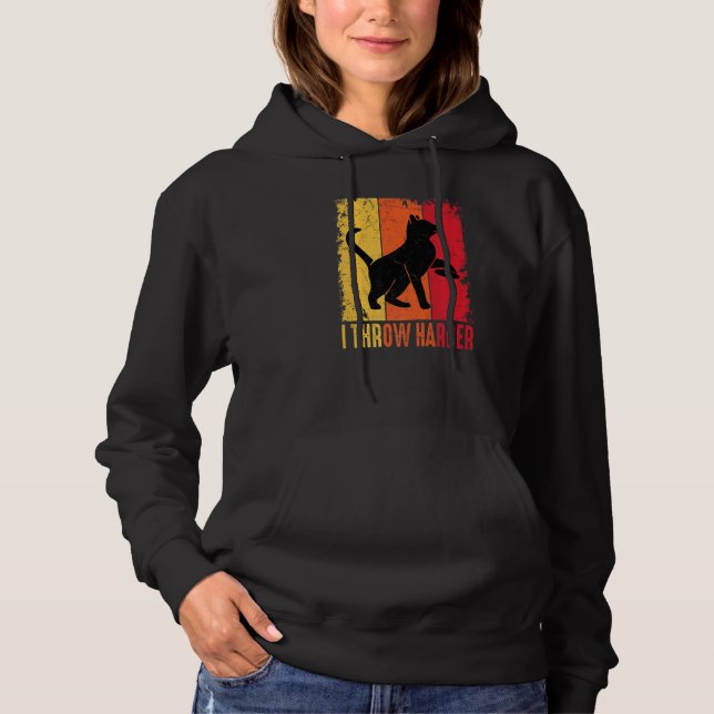 Discus - I Throw Harder - Cat - Gymnastics - Athle Hoodie (Front)