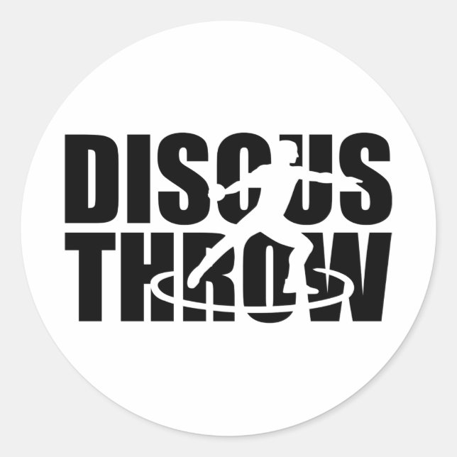 Discus throw classic round sticker (Front)