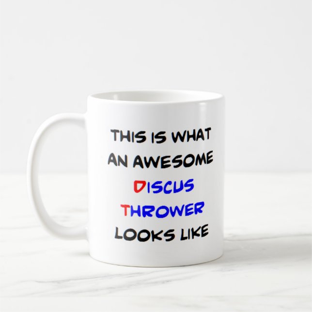 discus thrower, awesome coffee mug (Left)