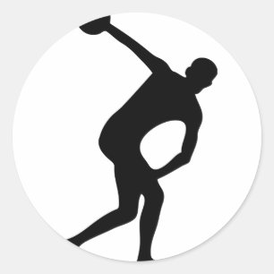 discus thrower classic round sticker