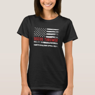 Discus Thrower USA Flag Profession Retro Job Title T-Shirt