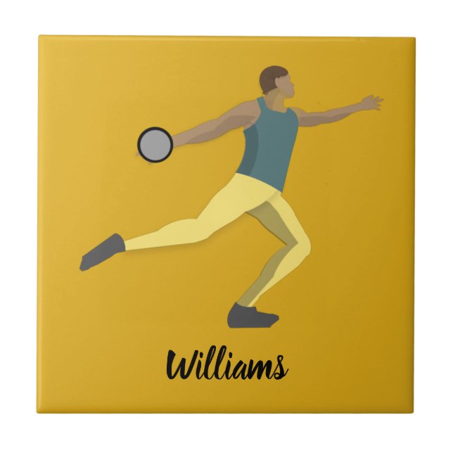 Discus Throwing Ceramic Tile (Front)