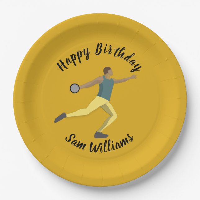 Discus Throwing Paper Plate (Front)