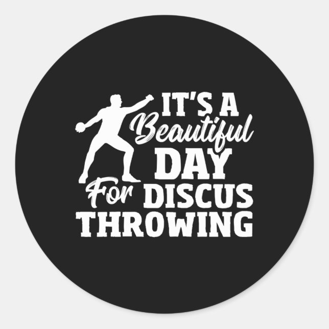 Discus Throwing Shot Put Track And Field Throwing Classic Round Sticker (Front)