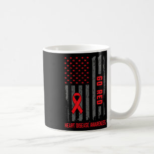 Disease American Flag Go Red Heart Disease Awarene Coffee Mug