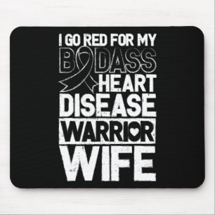 Disease Awareness Bad Warrior Wife Go Red Mouse Pad