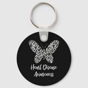 Disease Awareness Butterfly Gift February Wear Red Key Ring