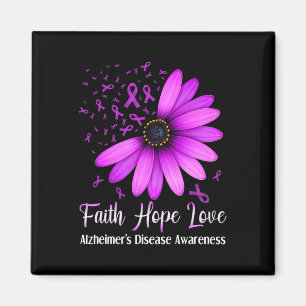 Disease Awareness Faith Hope Love Purple Ribbon 1 Magnet