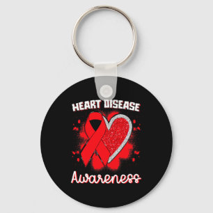 Disease Awareness I Wear Red To Fight Heart Diseas Key Ring