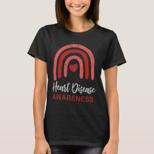 Disease Awareness Month Retro Rainbow Heart Health T-Shirt