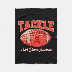 Disease Awareness Month Tackle Football Heart Heal Fleece Blanket