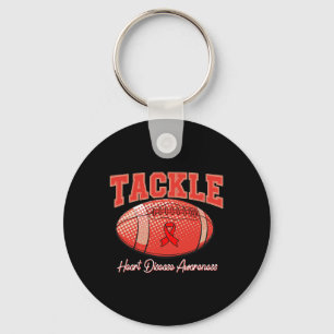 Disease Awareness Month Tackle Football Heart Heal Key Ring