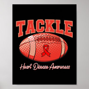 Disease Awareness Month Tackle Football Heart Heal Poster
