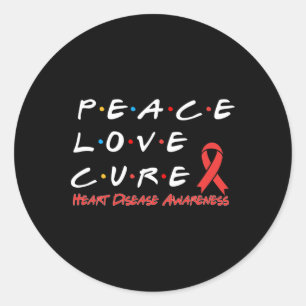 Disease Awareness Peace Love Cure Classic Round Sticker