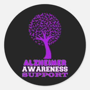 Disease Awareness Purple Ribbon Support Walk Classic Round Sticker