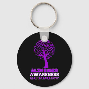 Disease Awareness Purple Ribbon Support Walk Key Ring