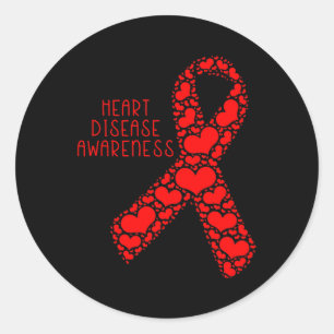 Disease Awareness Red Ribbon Classic Round Sticker