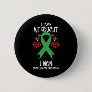 Disease Awareness Ribbon I Came We Fought I Won Ch 6 Cm Round Badge