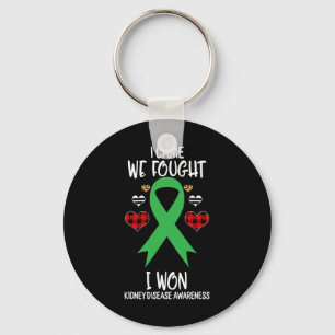 Disease Awareness Ribbon I Came We Fought I Won Ch Key Ring