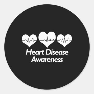 Disease Awareness Shirt For Women Heart Health Classic Round Sticker