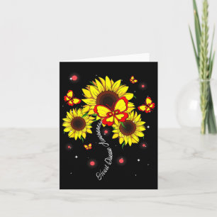 Disease Awareness Sunflower Butterfly Ribbon  Card