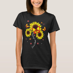 Disease Awareness Sunflower Butterfly Ribbon  T-Shirt