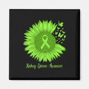 Disease Awareness Sunflower Mum Green Ribbon  Magnet