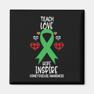 Disease Awareness Teach Ribbon Love Hope Inspire Magnet