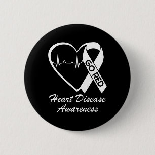 Disease Awareness We Wear Red In February Go Red H 6 Cm Round Badge