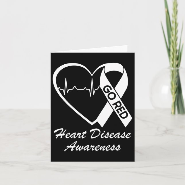 Disease Awareness We Wear Red In February Go Red H Card (Front)