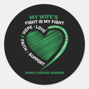 Disease Fighter Warrior Husband Wife Men Women Gif Classic Round Sticker