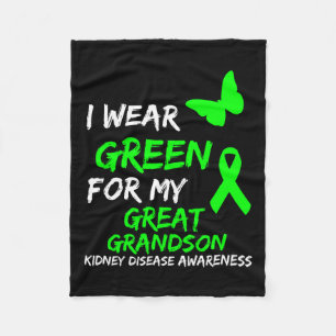 Disease I Wear Green For My Great Grandson Ribbon Fleece Blanket
