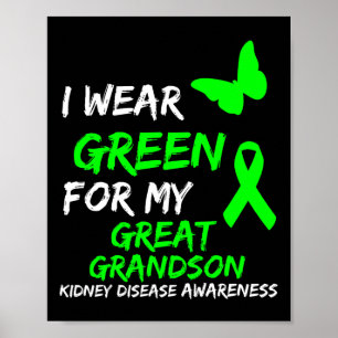 Disease I Wear Green For My Great Grandson Ribbon  Poster