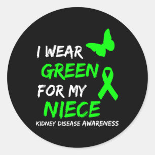 Disease I Wear Green For My Niece Ribbon 1 Classic Round Sticker