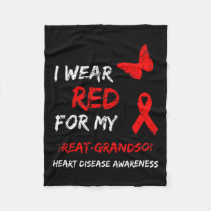 Disease I Wear Red For My Great-grandson Ribbon  Fleece Blanket
