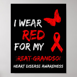 Disease I Wear Red For My Great-grandson Ribbon Poster