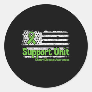 Disease Support Unit Flag Kidney Disease Awareness Classic Round Sticker