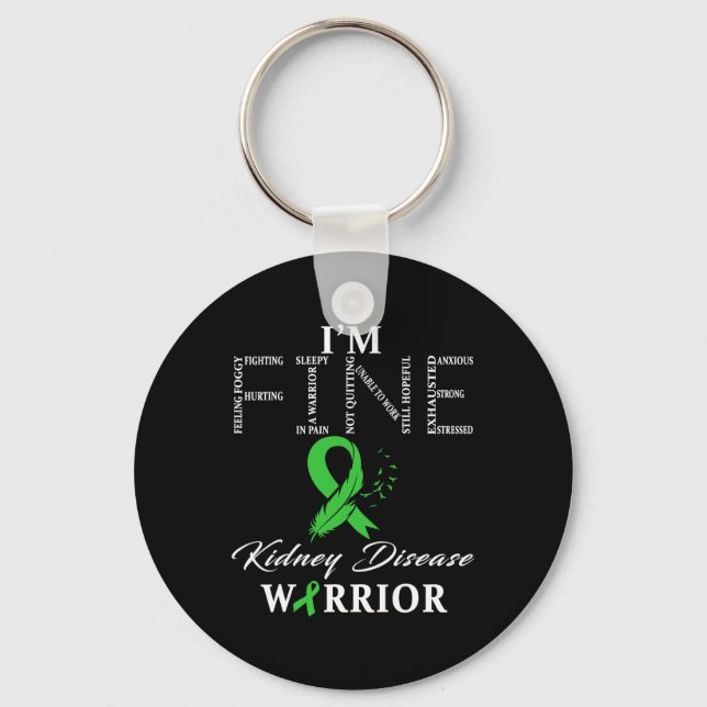 Disease Warrior I'm Fine  Key Ring (Front)