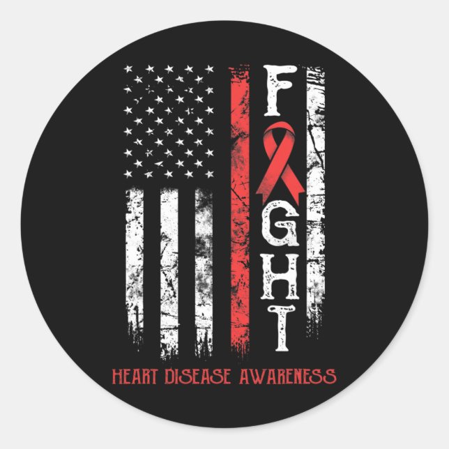Disease Warrior Us Flag  Classic Round Sticker (Front)