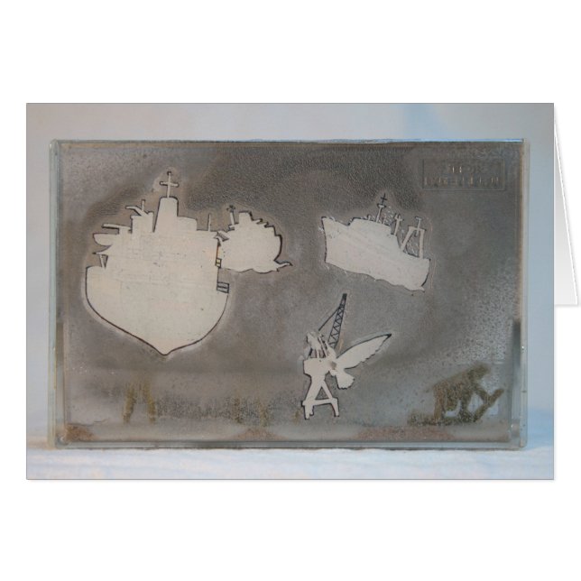 Disembarkation K7 1986 Mixed-media Card (Front Horizontal)