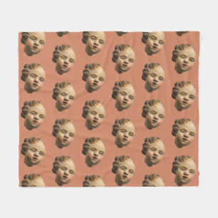 Disembodied Cherub Head Fleece Blanket