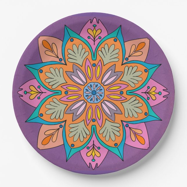 Diseño Mandala Decorativo                          Paper Plate (Front)