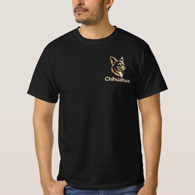 Diseño Premium de Chihuahua en Dorado T-Shirt (Front)
