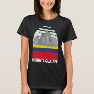 Disfruta Guatape Colombia Skyline Silhouette Outli T-Shirt