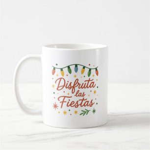 Disfruta las Fiestas 🎄 Colourful Christmas Ligh Coffee Mug